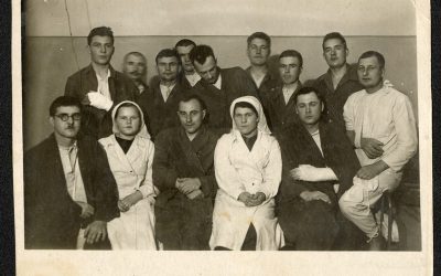 Personel i pacjenci szpitala w Moskwie, 1944