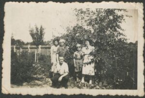 A family in the garden