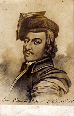 Na ilustracji widać mężczyznę w XVIII-wiecznym stroju.