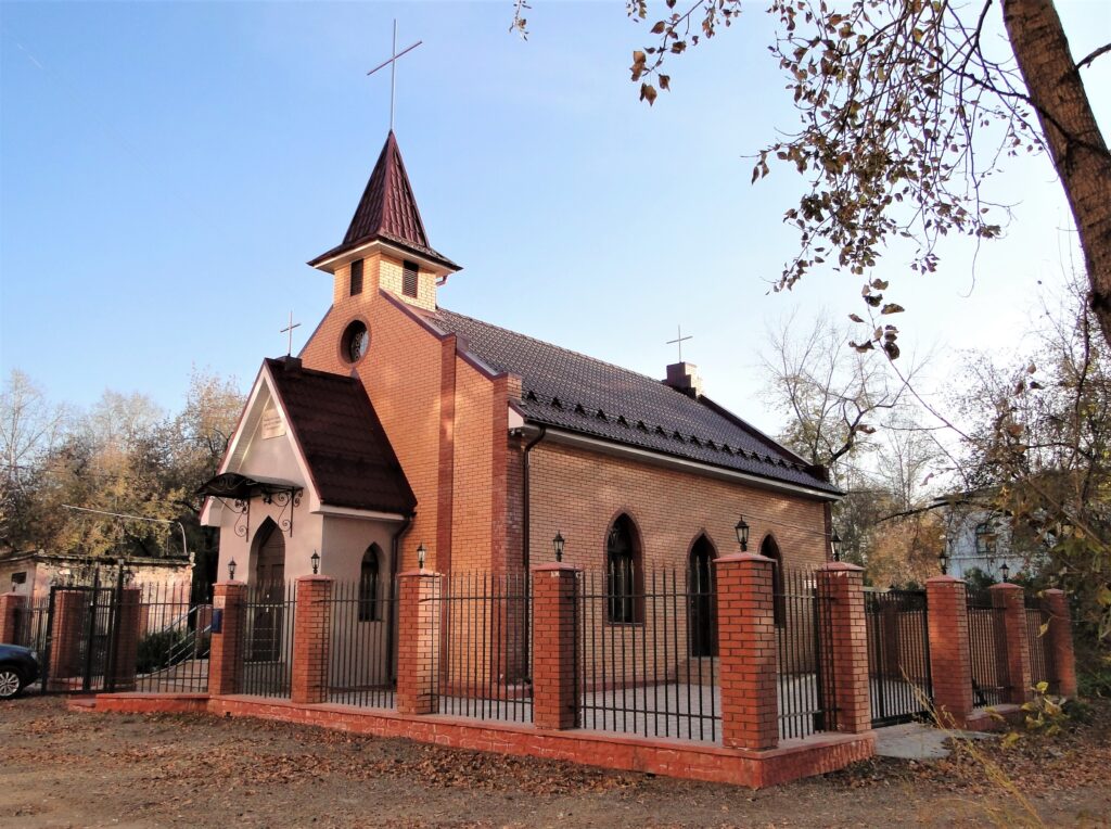 Small church made of red bricks