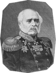 Portret mężczyzny z wąsami w mundurze generalskim