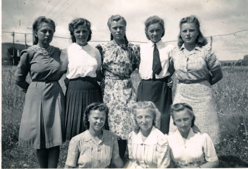 A group of eight girls